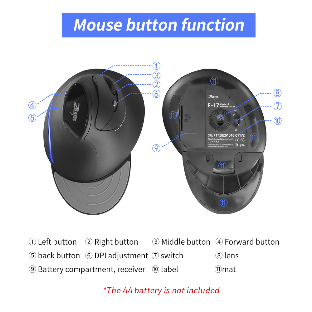 ZELOTES F-17 6키 인체공학적 광학 마우스 수 - Auto Mouse Mover 리뷰 및 가격