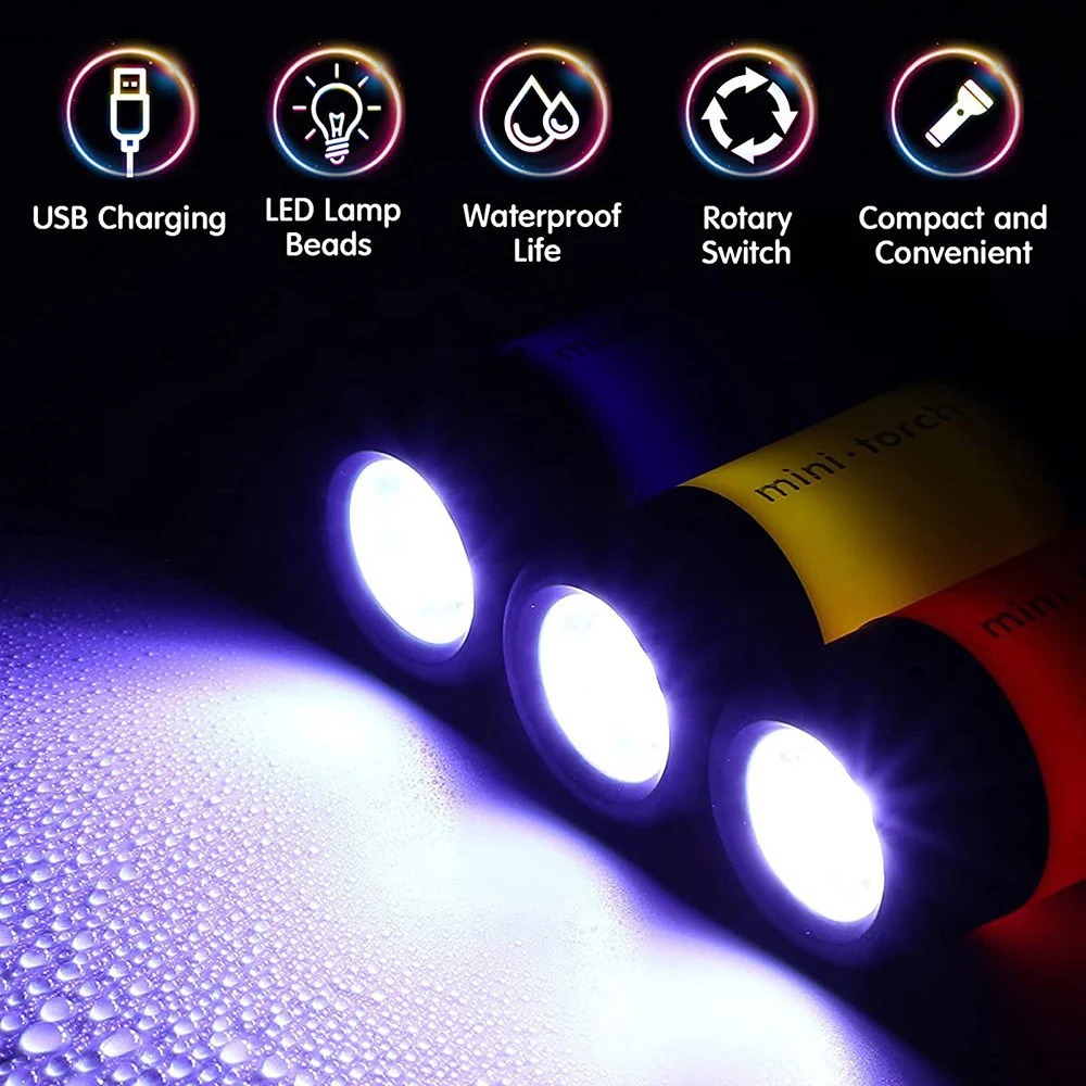 USB 충전식 캠핑 미니 손전등 강력한 라이트 포켓 키 - Mini Electronics Gadgets 리뷰 및 가격