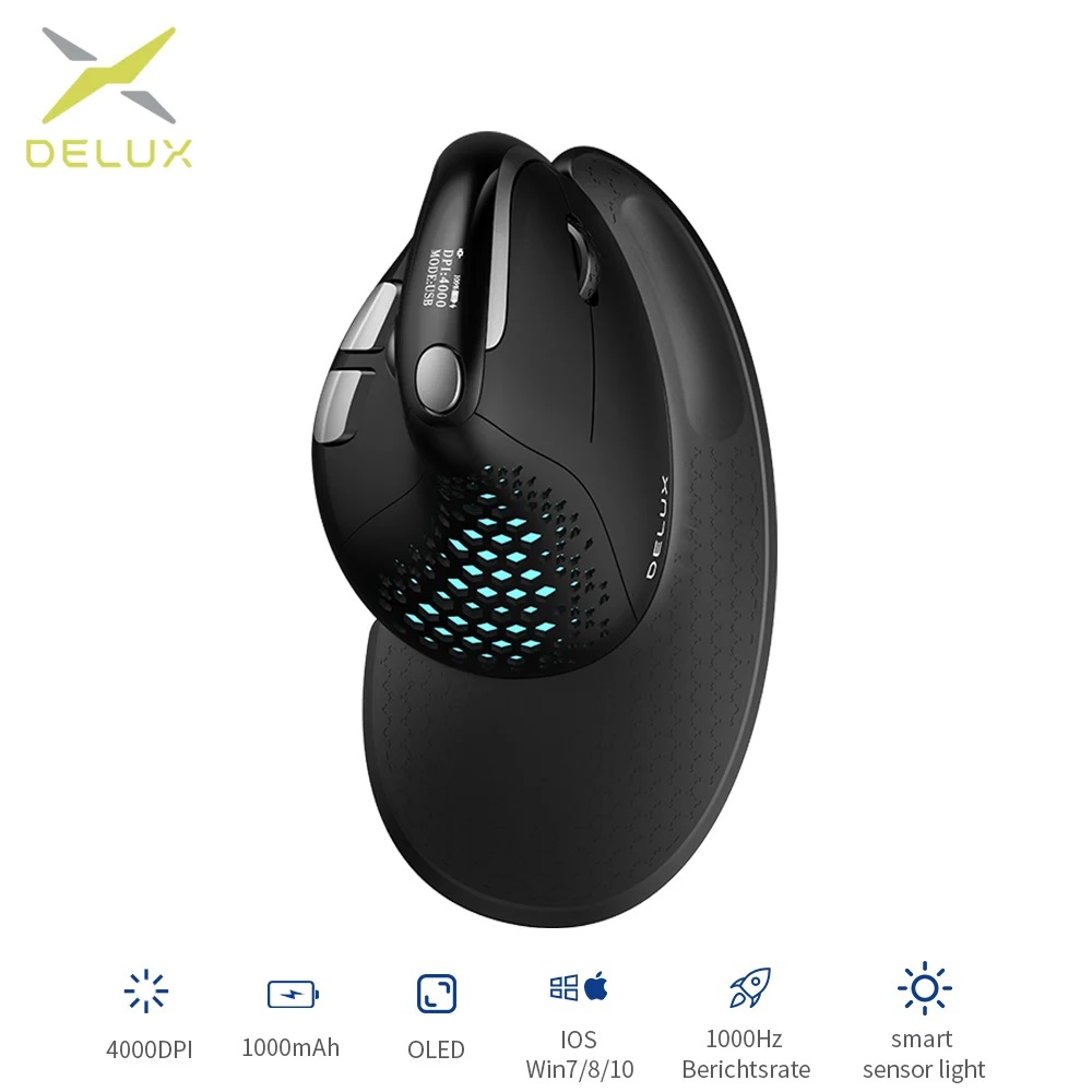Delux M618XSD Seeker 인체 공학적 수직 - Auto Mouse Mover 리뷰 및 가격