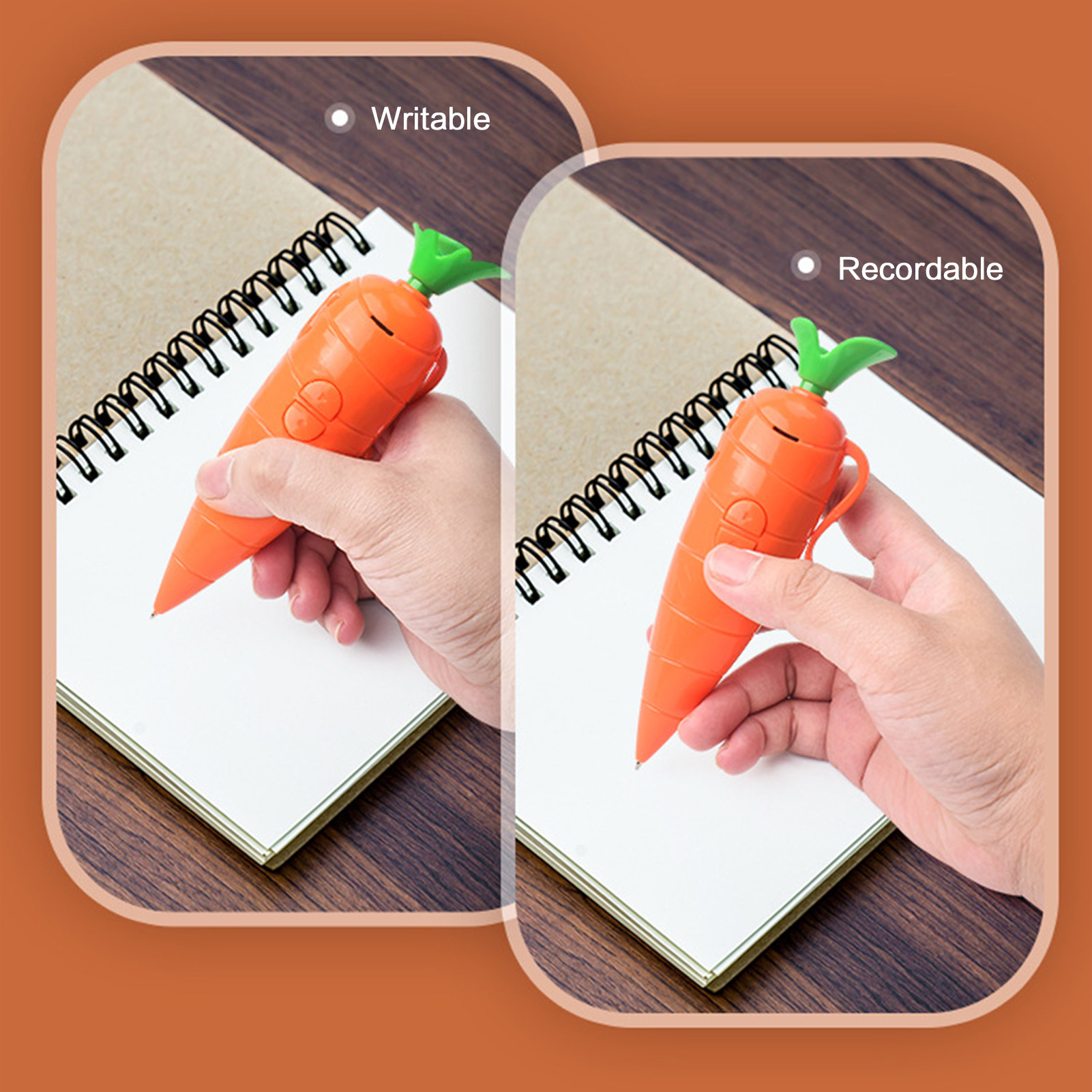 당근 모양의 음성 녹음기 펜 2-in-1 다기능 볼펜, - Voice Recorder Pen 리뷰 및 가격