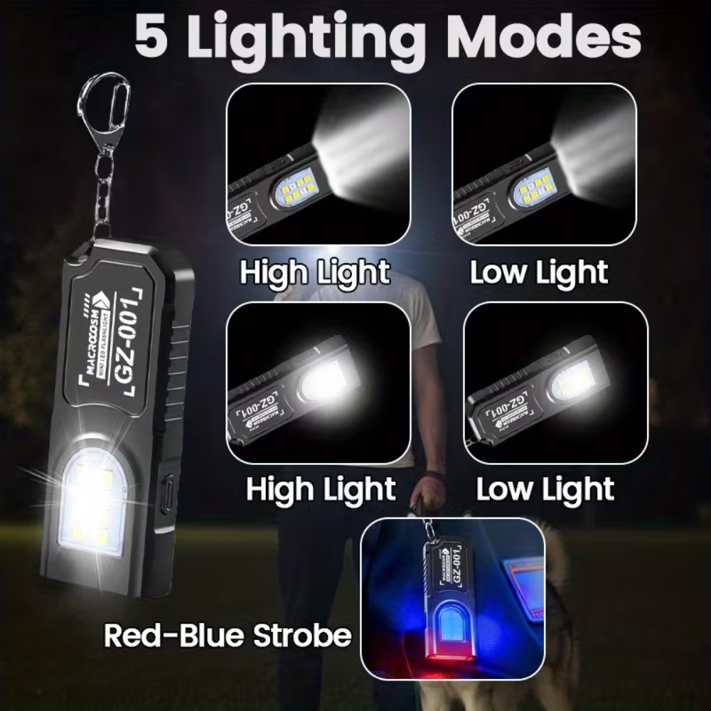 미니 COB LED 키체인 손전등 USB 충전식 토치  - Mini Electronics Gadgets 리뷰 및 가격